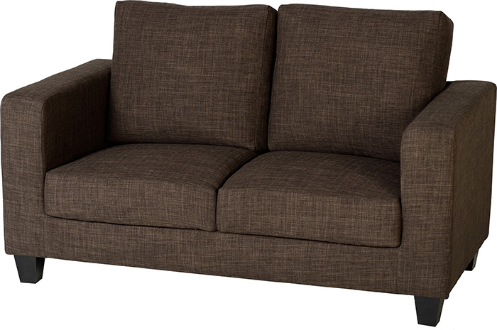 Tempo Two Seater Sofa-in-a-Box In Dark Brown Fabric - Click Image to Close